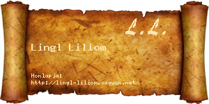 Lingl Liliom névjegykártya