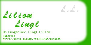 liliom lingl business card